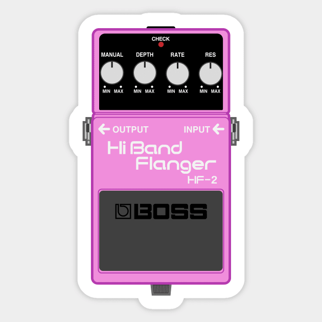 Boss HF-2 Hi Band Flanger Guitar Effect Pedal Sticker by conform